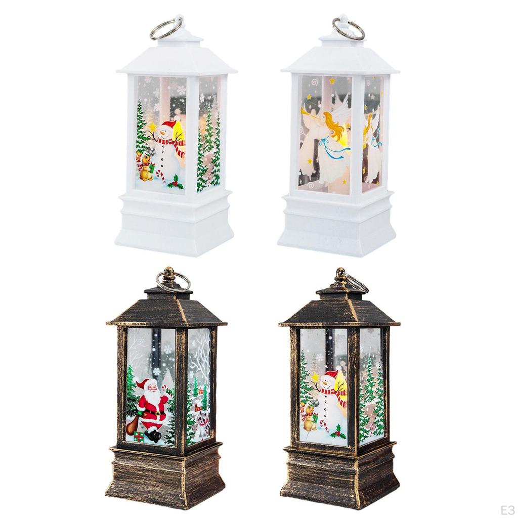 Christmas Hanging Lantern, Night Light, Desktop Lighting, 3x3x7.7 Inch Ornament