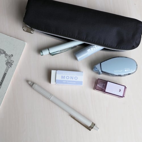 Tombow Pencil MONO PIT Stationery Set 6 Pieces Ash Color Taupe Mechanical Pencil 0.3mm Set PCC-643AAZ