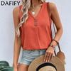 Женская мода на лето и весну, повседневные однотонные футболки и топы без рукавов с v-образным вырезом и принтом