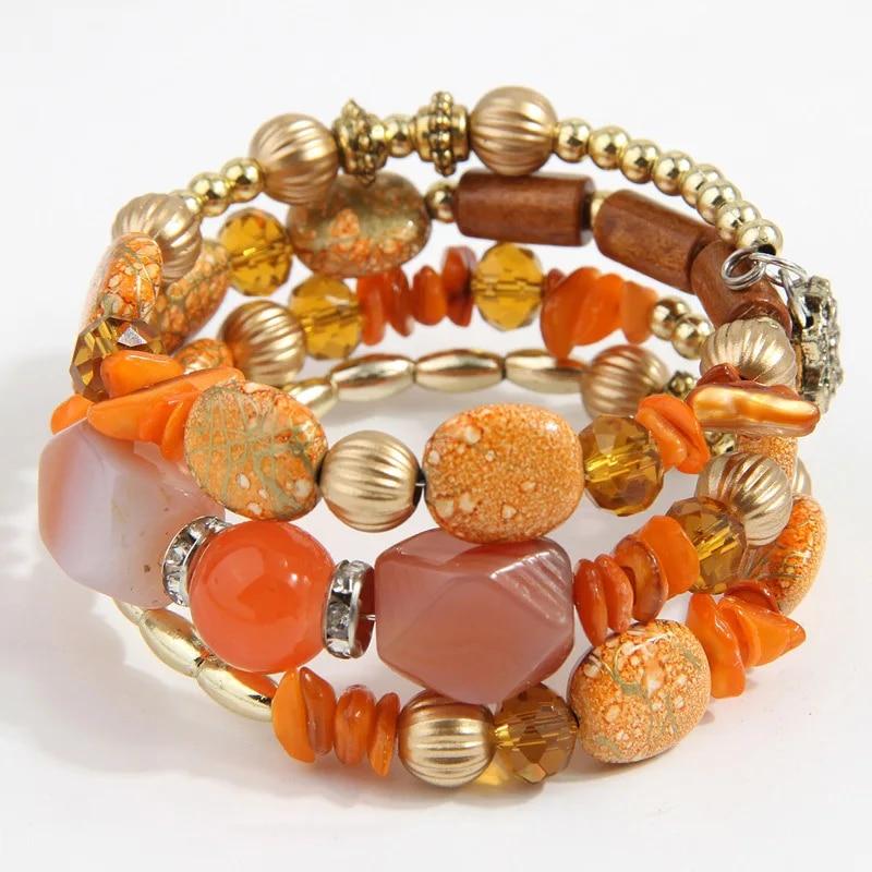 3 шт., богемные очаровательные браслеты из бисера, набор для женщин, винтажные бусины ручной работы из сплава, браслет-цепочка, браслеты, женские вечерние украшения в стиле бохо