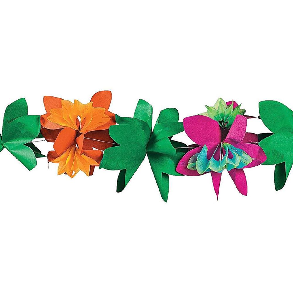 3M Hawaii Party Garland With Colorful Flower Paper String For Jungle Beach Theme Summer Party Hawaii Party Hanging Ornaments Decoration Supplies