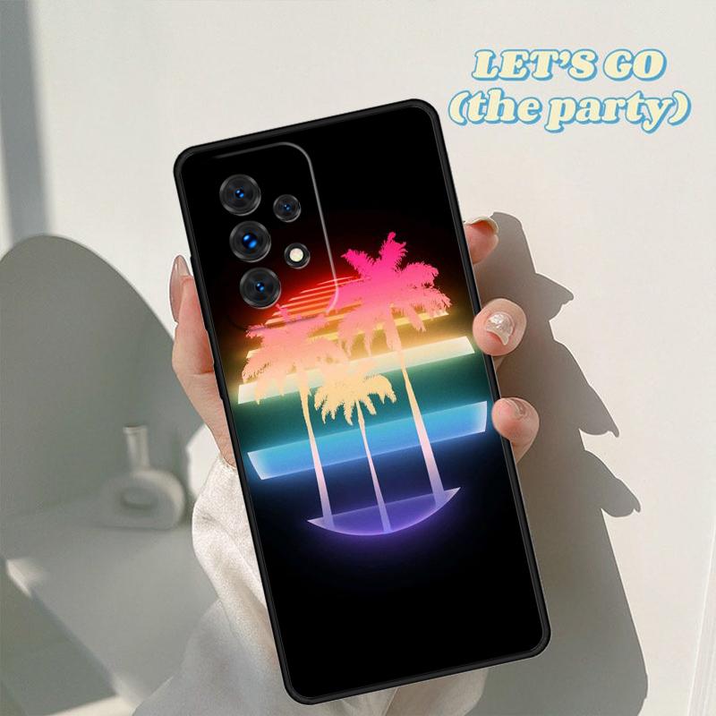 Чехол для телефона 80-х Retrowave Неоновые пальмы Для Samsung Galaxy A42 A31 A40 A51 A71 A32 A80 A52 A72 A73 A21S A50 A70 A11 A12