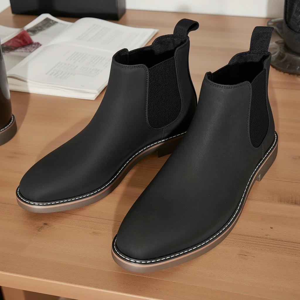 HECRAFTED SHOES/ Зимние мужские ботинки из искусственной кожи