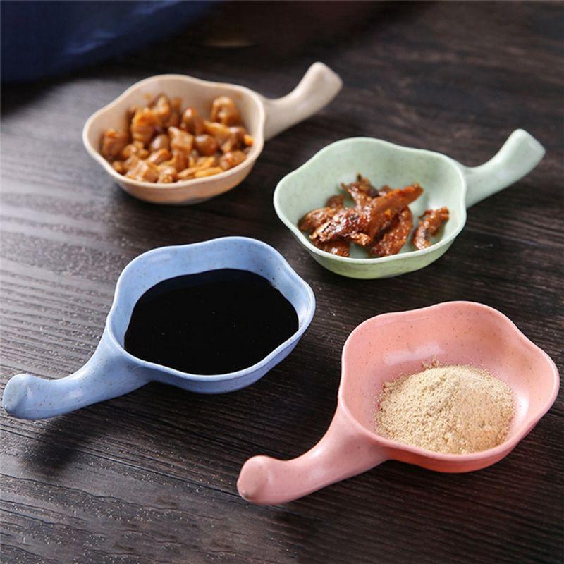 AEE4-Seasoning Plate Dressing Tomato Sauce Dish Kitchen Sauce Bowl Handle Plates Serving Saucers Bowl For Sauce