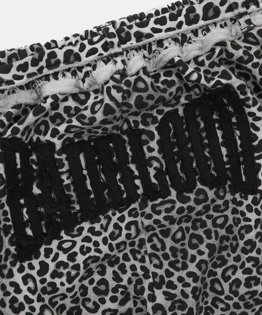 BADBLOOD Raw Edge Convex Jogger - White Leopard