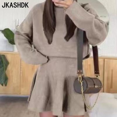 Женская мода повседневная весна осень однотонный принт длинный рукав О-образный вырез брюки брюки костюмы