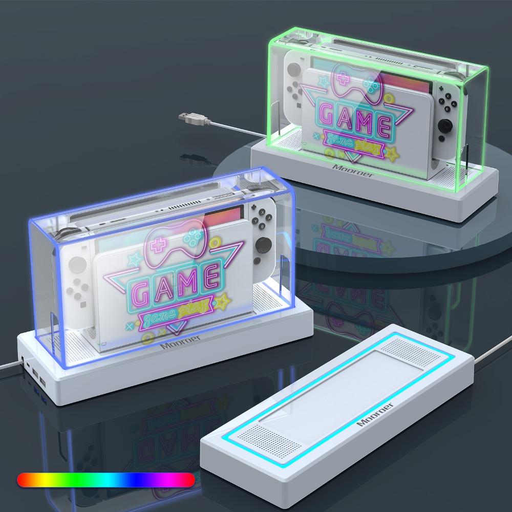 Прозрачный защитный чехол для дисплея от пыли для Nintendo Switch/OLED Host Shell Светящийся чехол для основания NS Games Аксессуары