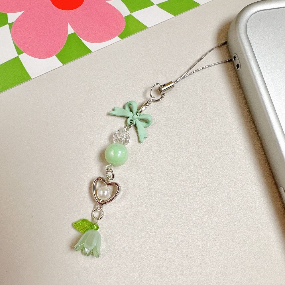 Convallaria Мобильный телефон Ремешок-бант Ремешок для мобильного телефона Ювелирные изделия Подарочная цепочка для телефона с бусинами Женщина Девушка