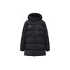 Training Series FW22 Solid Color Printed Logo Zipper Hooded Mid-Length Down Jacket Men Outerwear Black 952247973-3