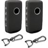 2Pcs 4 Buttons Silicone Rubber Key Fob Cover Compatible With 2025 2024   Mazda 3 6 CX-3 CX-5 CX-9 CX-30 CX-50 CX-90 MX-5 Miata MX-30 EV Carbon Fiber
