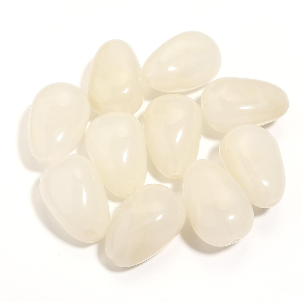 10pcs/lot Irregular Oval Shape Beads Colored Imitation Jade Loose Spacer Acrylic Bead For DIY Charms Necklace Bracelet Accessory