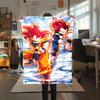 1PC Cartoon Son Goku Print Flannel Blanket, High quality All Seasons, Home Decor, Warmth and Comfort, Perfect for Christmas Gifts