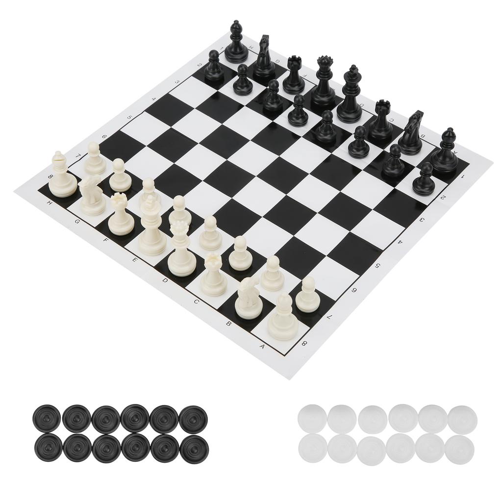 2 in 1 Travel Board Games Set Portable Chess and Checkers Set for Kids and Adults