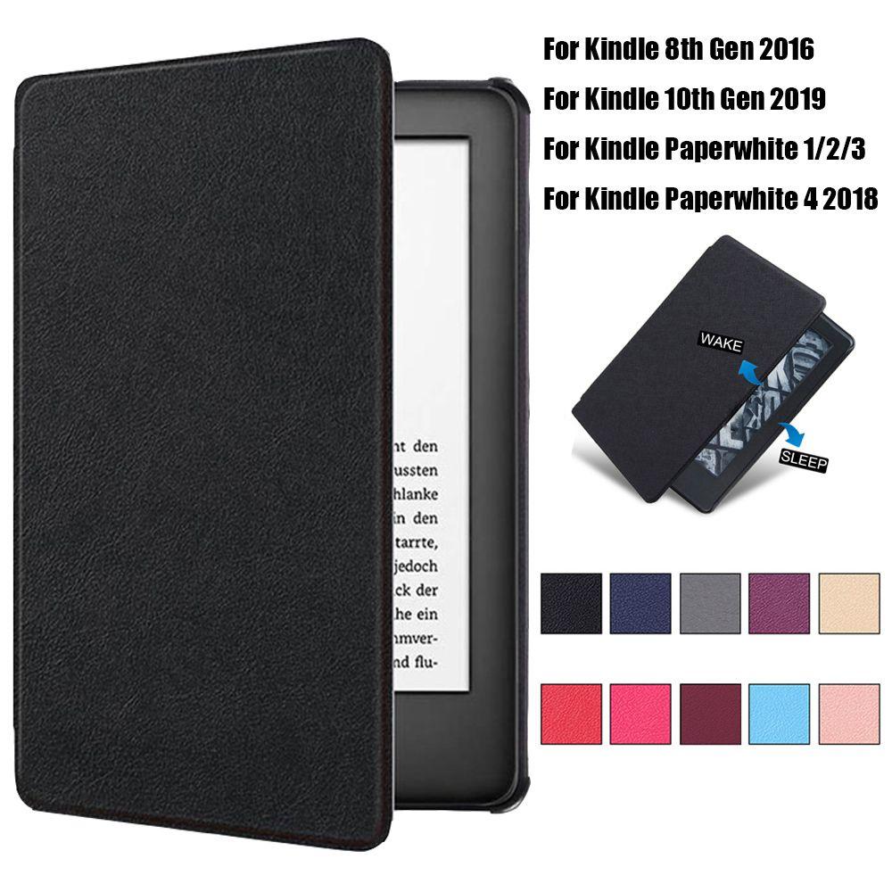Colorful Ultra Slim 6" eBook Reader Protective Shell Cover PU Leather Smart Case