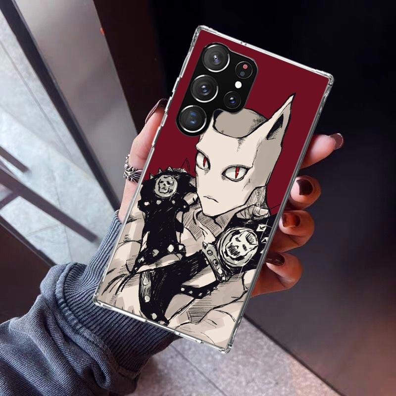 JoJo Kira Yoshikage Killer Queen Phone Case For Samsung Galaxy S26 S25 Edge S24 S23 Ultra S22 Plus S21 S20 FE Soft TPU Back Cove
