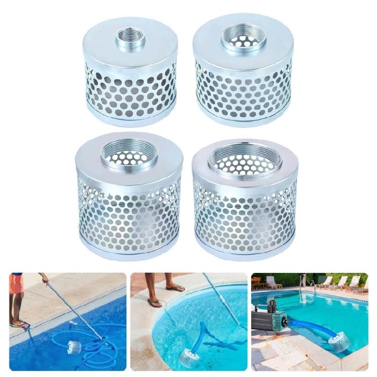 Pump Suction Filter Basket With NPT Female Thread Carbon Plated Steel Mesh Block Debris Effectively for Solids Reduction
