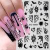 8 Sheets Halloween Nail Decals Self-Adhesive Black White  Art Stickers For Women