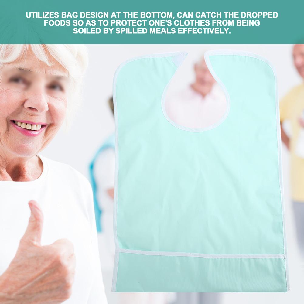 Водонепроницаемый взрослый нагрудник для еды, защитник одежды, помощь при еде, зеленый