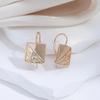 Cute Square Earrings For Women Kinel Rose Gold Color Vintage Jewelry