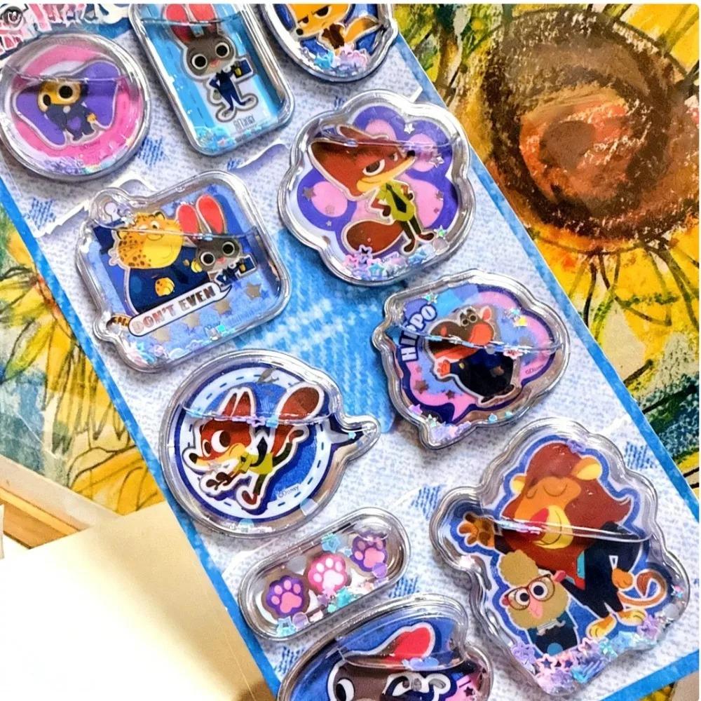 New Zootopia 3D Shake Stickers Diy Nick Notebook Album Diary Handbook Decorations Cute Judy Anime Stationery For School Students