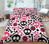 Bedding Set 3D Skull Printing Bedding Set Bedclothes Bed Three Piece Comfortable Pillowcase Polyester Quilt Cover