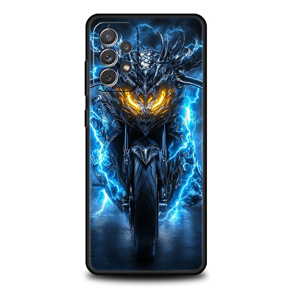 Motorcycle Phone Case for Samsung Galaxy A55 A35 A17 A07 A15 A13 A25 A51 A71 A72 A73 A32 A52 A52S A41 5G Soft TPU Shell Fundas