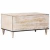 Coffee Table White 80 x 50 x 40 cm Solid Mango Wood