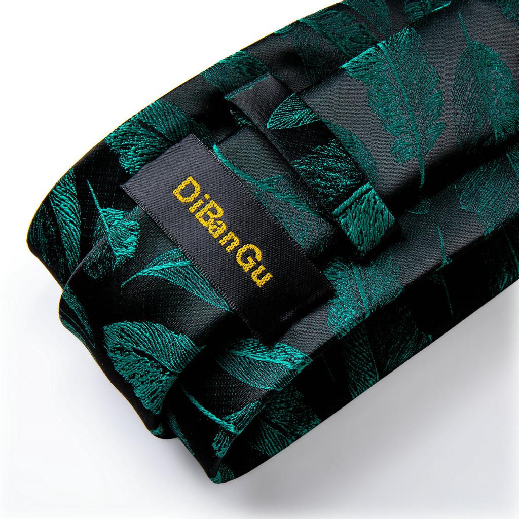 Dibangu Новинка, галстуки для мужчин, зеленый галстук с брошью, шелковый галстук, носовой платок, запонки, винтажные