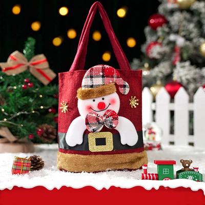 1PCS рождественские подарочные пакеты сумки сумки-шопперы сумки для конфет подарочные пакеты в виде снеговика и медведя сумки для хранения рождественские украшения