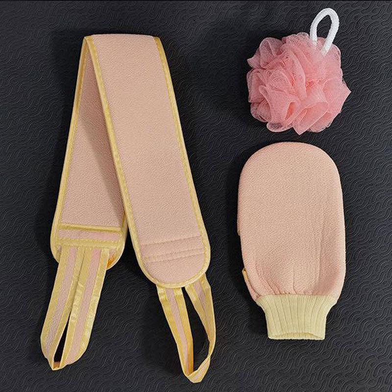 Отшелушивающая мочалка для спины и набор перчаток для купания с мочалкой и мочалкой для умывания