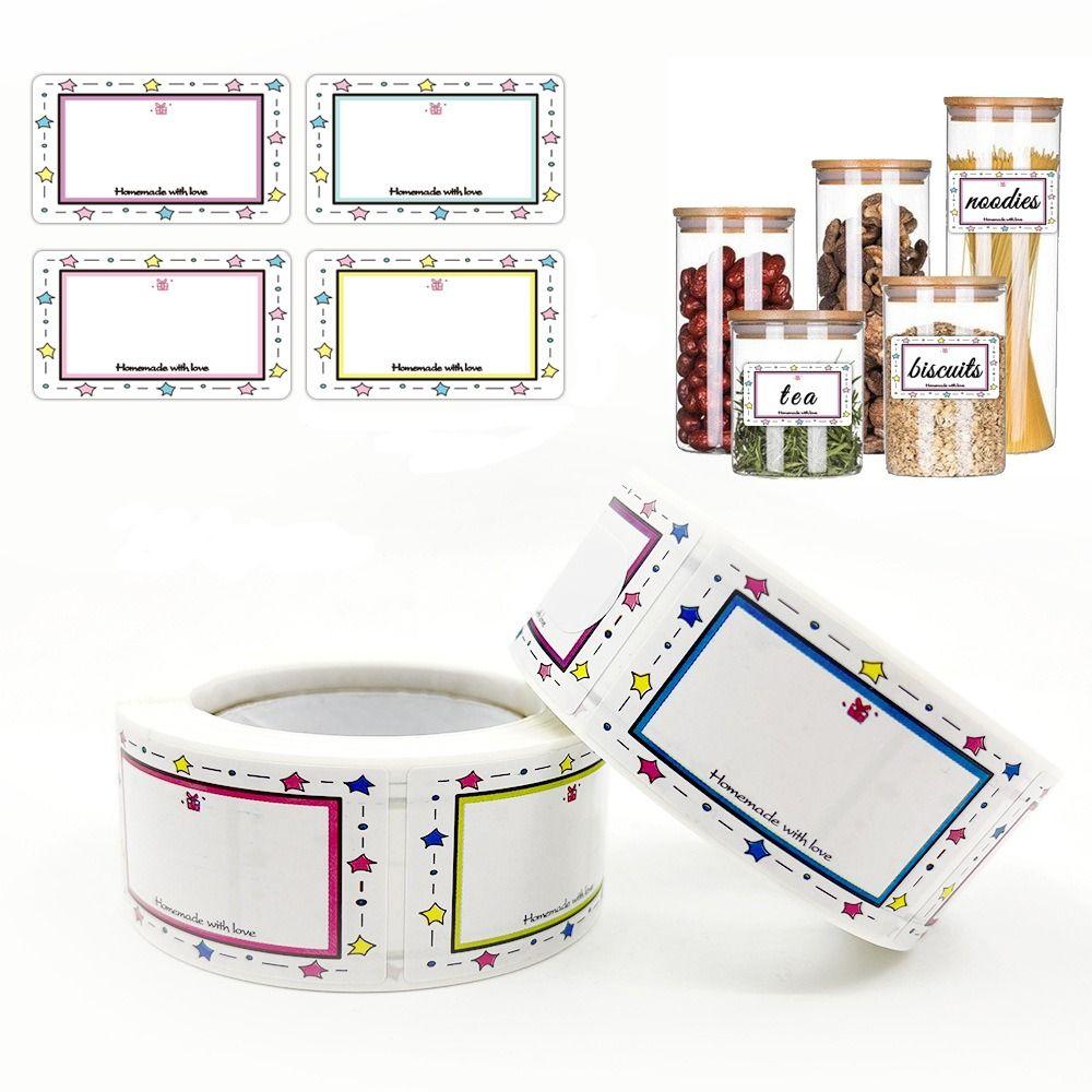 250Pcs/Roll Handwritten Kitchen Name Label Sticker Blank Seasoning Jar Label  Refrigerator