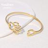 Hypoallergenic Minimalist Stainless Steel Bracelet Love Cat Claw Simple and Sweet Bracelet Opening Adjustable Creative Niche