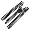 Fashionable Stylish Black And White Check Pattern Clip-on Braces Elastic Y-back Suspender Men