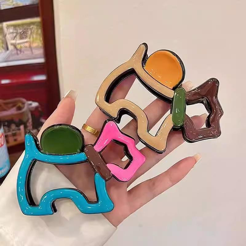 Мультяшная заколка для волос в виде щенка, цвет масляной живописи, зажим для волос, креативные заколки для волос, аксессуары для волос