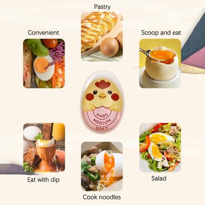 Таймер для вареных яиц, идеальный таймер для изменения цвета яиц, мягкие вареные яйца, кухонный таймер из экологически чистой смолы розового цвета