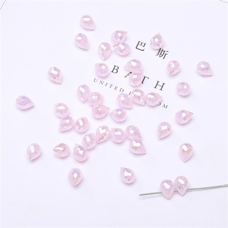 10 шт., хрустальные стеклянные бусины с каплями воды, граненые свободные бусины-разделители для самостоятельного изготовления ювелирных изделий, браслетов и ожерелий