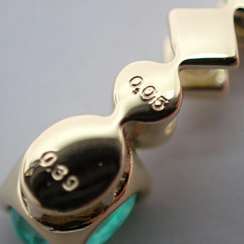 [New] K18 Emerald/diamond Oval Pendant Top [f1-5]