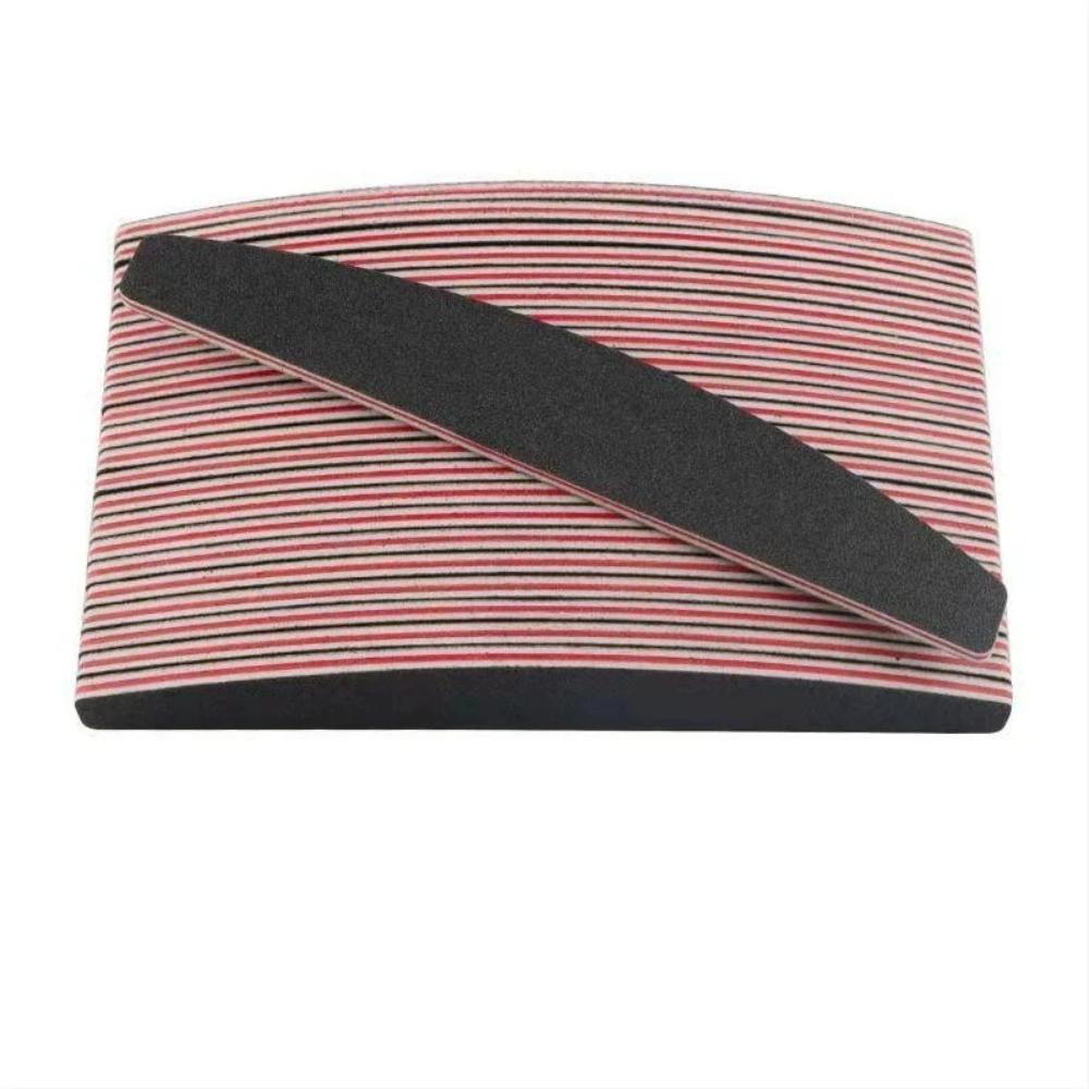 RHJB 25 Штук Черные Пилки и Бафы для Ногтей 100/180 Зернистости Профессиональные Двусторонние Наждачные Дощечки Инструмент для Маникюра для Акриловых Ногтей