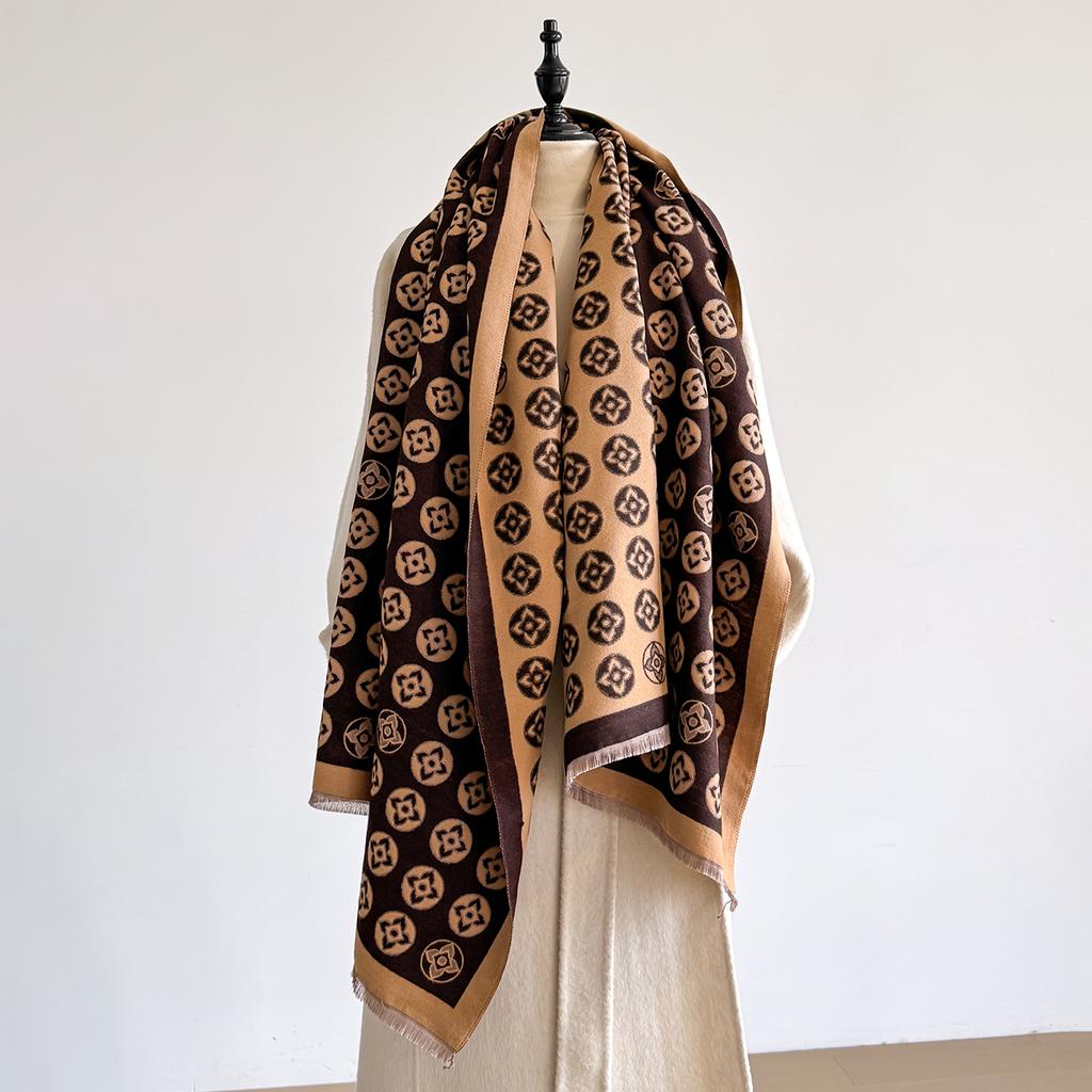 Luxury Winter Scarf Women Cashmere Warm Pashmina Brand Foulard Female Shawls Wraps Thick Soft Bufanda Poncho Scarves Stole