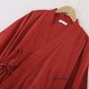 Ramie Cotton Long-Sleeve Bathrobe Nightgown