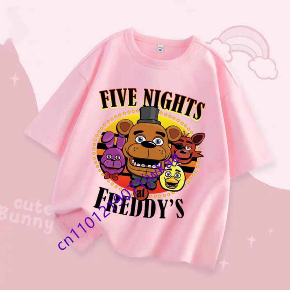 Летняя модная футболка для мальчиков и девочек, детская одежда FNAF, дышащие футболки, детская одежда Five Nights At Freddy, милый топ с коротким рукавом