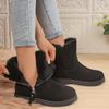 Меховые женские туфли на плоской подошве на платформе, зимние ботильоны из замши, повседневная обувь, зимние новые модные теплые кроссовки, удобные гладиаторские ботинки-ботинки женские