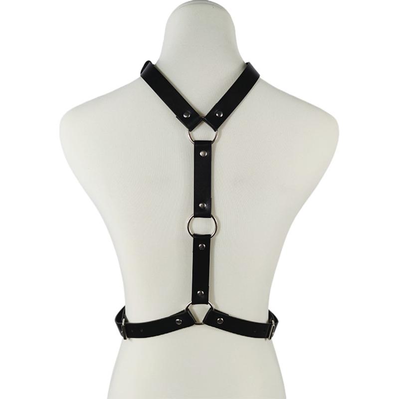 Porno Underwear Women PU Leather Body Harness Sexy Lingerie Rave Bdsm Bondage Garter Belt Sex Clothes Erotic Baby Doll Dress