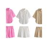 Women's Kaslead Fashion Style Imitation Linen Shorts Tops