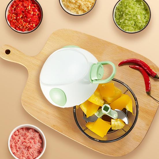 Mini Manual Garlic Chopper Portable Hand-Pull Food Processor for Garlic Ginger Chili Efficient Food Preparation Kitchen Gadget