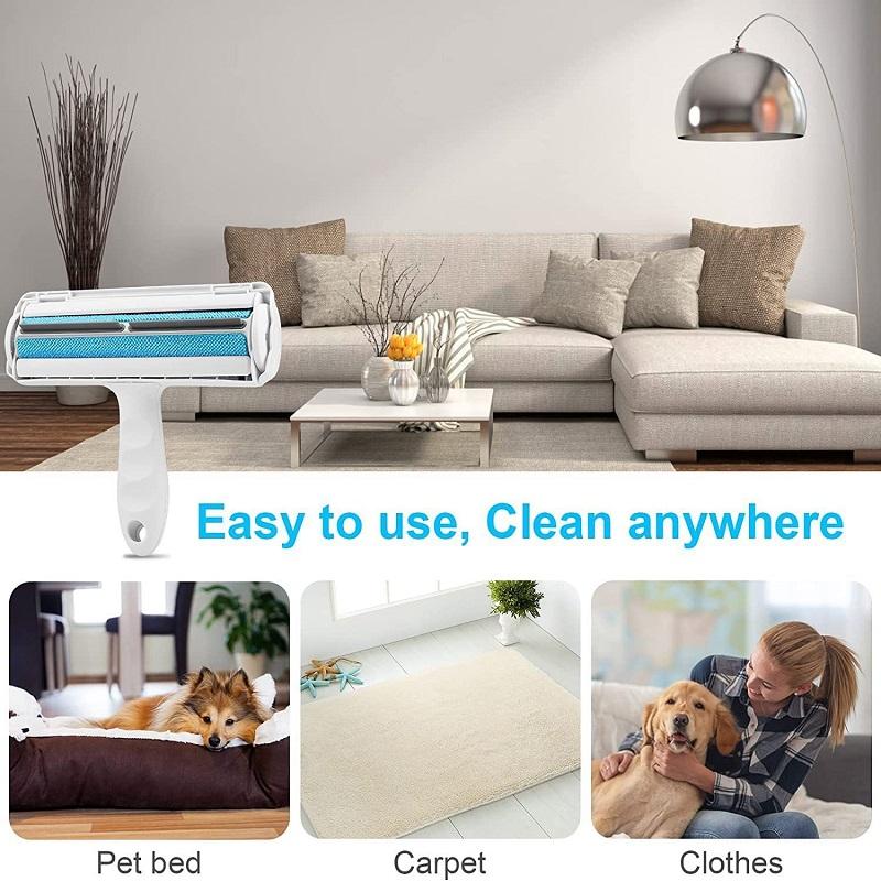 Pet Hair Unloading Roller Dog and Cat Fur Oil Remover with Self-cleaning Foundation Effective Animal Hair Removal Tools