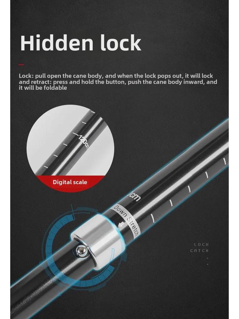 Ultra-Light Folding Aluminum Trekking Pole: Telescopic Hiking and Walking Stick