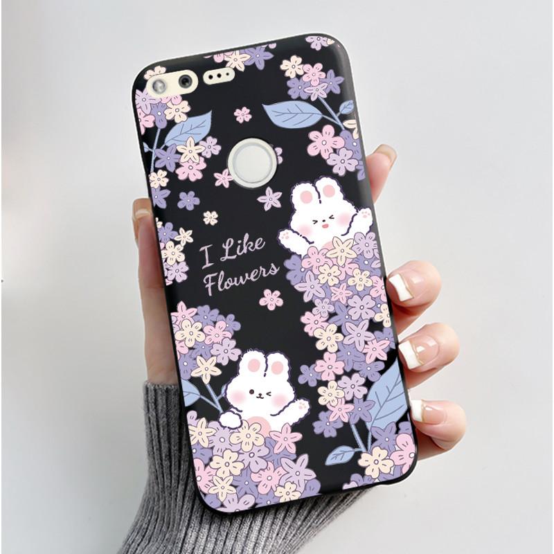 Роскошный Милый Кролик Любовь Мультяшный Забавный Чехол Для Google Pixel XL Pixel1 1 XL Черный Силиконовый Мягкий Чехол Для Телефона Защитная Задняя Крышка