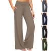 Women's High-waisted Solid-color Drawstring Wide-leg Casual Pants