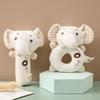 Кольцо Promise Babe Ring Stick Rattle Toy, погремушка, игрушка для младенцев, игрушка из ткани для младенцев, слон, органический хлопок, подарок для младенцев, развивающая игрушка, подарок для новорожденных детей